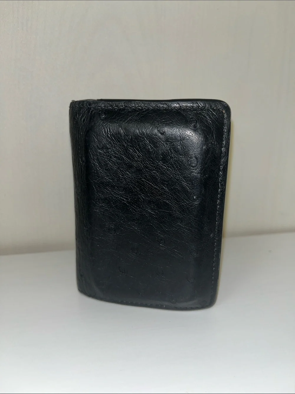 Louis Vuitton Rare Ostrich & Leather Black Wallet